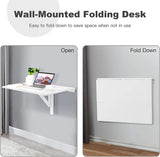 31.5" x 23.5" Wall Mounted Folding Table Drop-Leaf Floating Writing Desk for Small Spaces