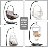 Heavy Duty Metal Hanging Hammock C-Stand for Chair, Porch Swing w/Weather-Resistant Finish, Offset Base, 360-Degree Rotation