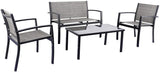 4pc Patio Furniture Conversation Outdoor Garden Patio Bistro Set