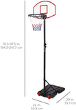 Junior Basketball Hoop for Kids Adjustable 6.5 - 8FT