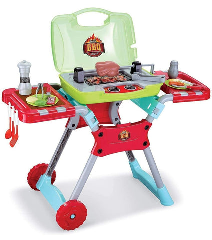 Pretend Barbecue Grill, Kids Toy Kitchen BBQ Play Set with Sounds & Lights