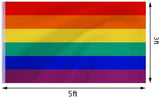 3x5ft Rainbow Pride Flag 6 Stripes UV Fade Resistant