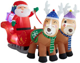 7ft Christmas Inflatables w/ Reindeers & Santa