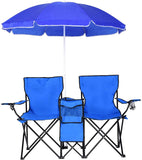 Portable Folding Double Chair with Umbrella & Table Cooler