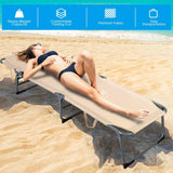 Portable Adjustable Folding Beach Chair w/Face Hole & Removable Pillow For Sunbathing