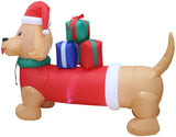 6ft Christmas Inflatable Dog Puppy with Presents & LED Lights
