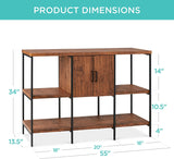 55in Console Table 3 Tier Sofa Table Storage Cabinet Shelf, Accent Entryway Foyer Table Display Stand for Home, Living Room, Hallway, Decor w/Built-in Cabinet