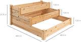 3-Tier Fir Wood Raised Garden Bed Planter Kit for Plants, Herbs, Vegetables, Outdoor Gardening w/Stackable & Flat Arrangement