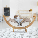 Cat Hammock Bed with Solid Wood Stand