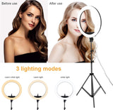 18" 3 Color Mode Ring Light with Stand
