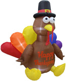 6ft Happy Thanksgiving Inflatable Turkey With LED Lights