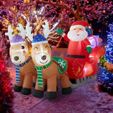 7ft Christmas Inflatables w/ Reindeers & Santa