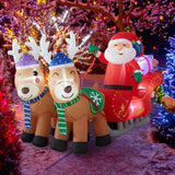 7ft Christmas Inflatables w/ Reindeers & Santa