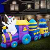 10ft Easter Inflatable Bunny Train