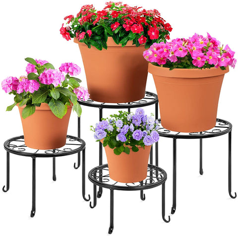 Set of 4 Metal Nesting Plant Stands Flowerpot Holder