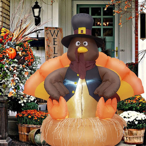 5ft Inflatable Thanksgiving Turkey With LED Lights