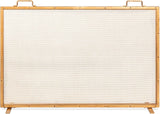 38in Single Panel Fireplace Screen Handcrafted Steel Mesh Spark Guard
