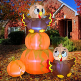 6ft Inflatable Pumpkin Turkeys with Built-in LEDs