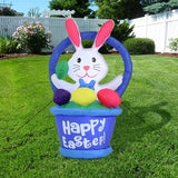 4ft Outdoor Happy Easter Bunny Basket Inflatable