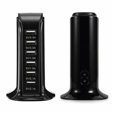 6-Port USB Hub Charge Tower
