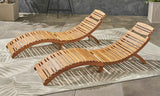 Outdoor Folding Chaise Lounge Chair (Set of 2)