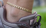 18K Gold Plated 10" Anklet Ankle Cuban Link Chain Bracelet