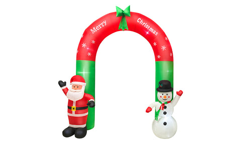 8ft Greeting Santa Claus & Snowman Archway Inflatable Christmas Outdoor Home Decor