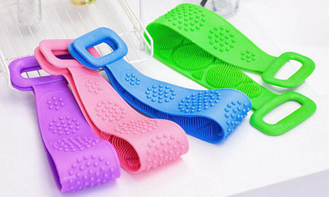 Silicone Bath Brush Back Scrubber Exfoliating Scrub Tool