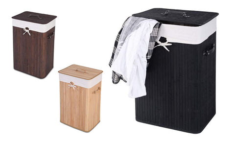 72L Bamboo Laundry Hamper with Lid and Removable Liner