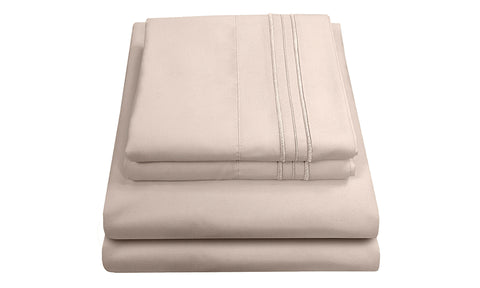 4pc 1800 Thread Count Egyptian Comfort Bedding Set Deep Pocket
