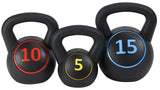 Kettlebell Set with Storage Rack, Exercise Fitness Concrete Weights 5lb, 10lb, 15lb