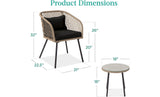 3-Piece Outdoor Wicker Bistro Set