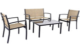 4pc Patio Furniture Conversation Outdoor Garden Patio Bistro Set
