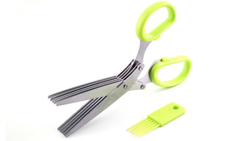 5-Blade Herb Scissors with Cleaning Cover