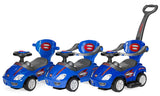 Kids 3-in-1 Push and Pedal Car Toddler Ride On w/ Handle, Horn, Music