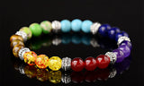 7 Gemstone Crystal Chakra Lava Stone Reiki Beaded Bracelet