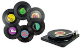 6 Pack Record Vinyl CD Coaster Drink Holder Set