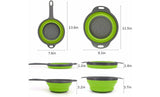 3pc Collapsible Colander Heat Resistant Foldable Strainer for Rinsing & Draining