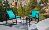 3 Piece Rocking Patio Outdoor Conversation Bistro Set