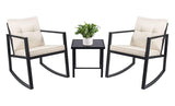 3 Piece Rocking Patio Outdoor Conversation Bistro Set