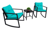 3 Piece Rocking Patio Outdoor Conversation Bistro Set