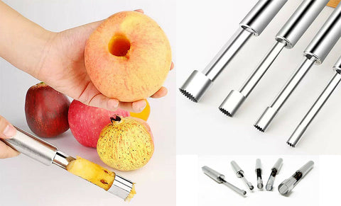 Set of 5 Corer and Pitter Stainless Steel Core Seed Remover Tool Easy Twist