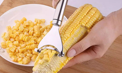 Stainless Steel Corn Cob Peeler One-Step Stripper Remover Kitchen Kernel Tool
