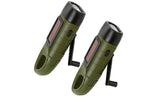 2 Pack Hand Crank Flashlight Solar Powered 3 LED Emergency Light