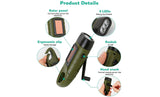 2 Pack Hand Crank Flashlight Solar Powered 3 LED Emergency Light