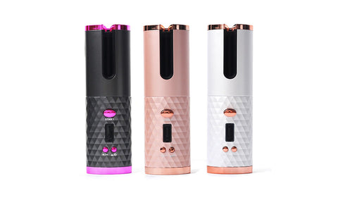 Cordless Auto Rotating Hair Curler LCD Curling Iron Ceramic Wireless