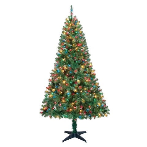 Multi-Color Pre-Lit Artificial Christmas Tree with Stand