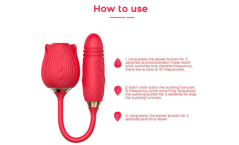2 in 1 Dual Rose Vibrator Sucking Clitoral G-spot Sex Toy 10 Speed Wat Amazingforless 2 in 1 Dual Rose Vibrator Sucking Clitoral G-spot Sex Toy 10 Speed Wat Amazingforless
