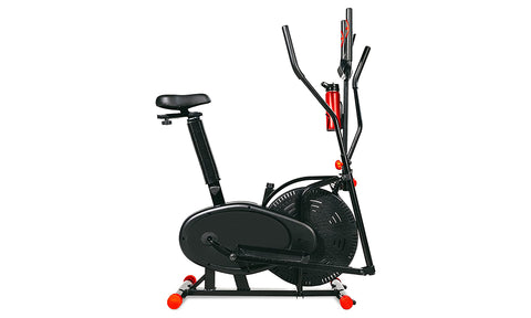 2-in-1 Elliptical Trainer Exercise Bike w/LCD Display & HR Monitor