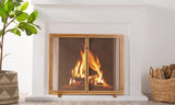 38.5in 2-Door Wrought Iron Mesh Fireplace Screen Guard w/Magnetic Panels